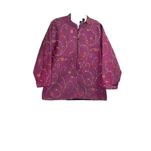 Sam Hilo Purple Pink Embroidered‎ Jacket Reversible Large